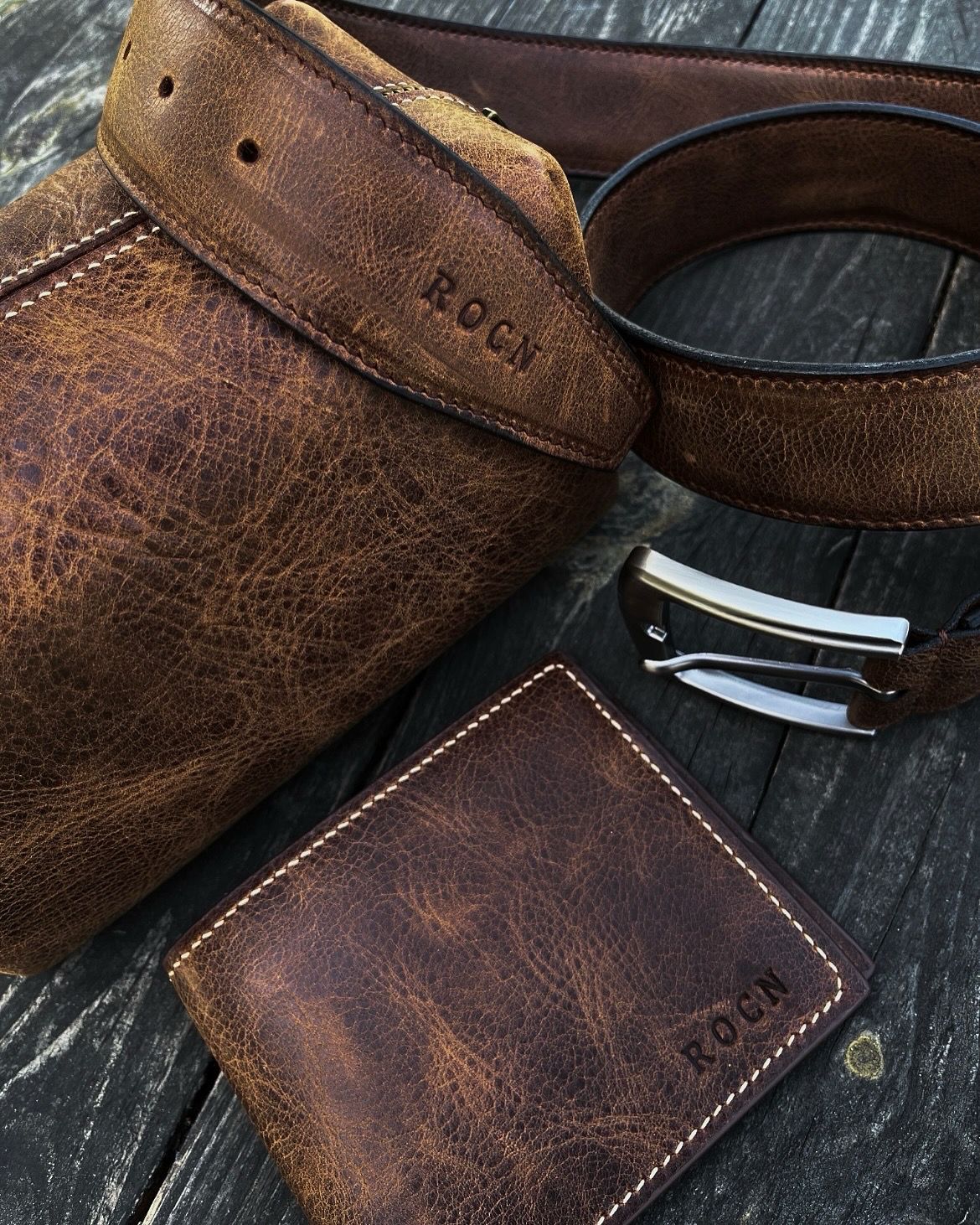 3lü dəst (pul qabı, kəmər, çanta)